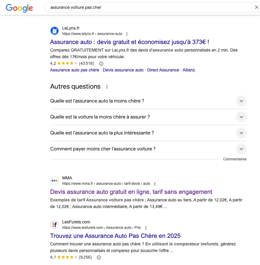 analyse concurrent SEO sur Google